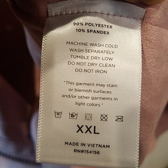 Mote Draped Soft Faux Suede Pink Jacket Plus XXL - Picture 9 of 9